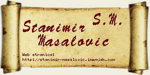 Stanimir Masalović vizit kartica